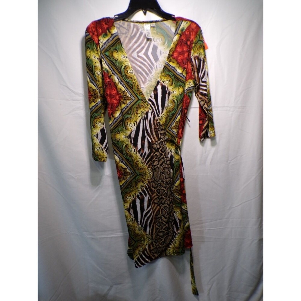 Emma & Michelle Women's Wrap Dress Size S Multicolor Animal Print